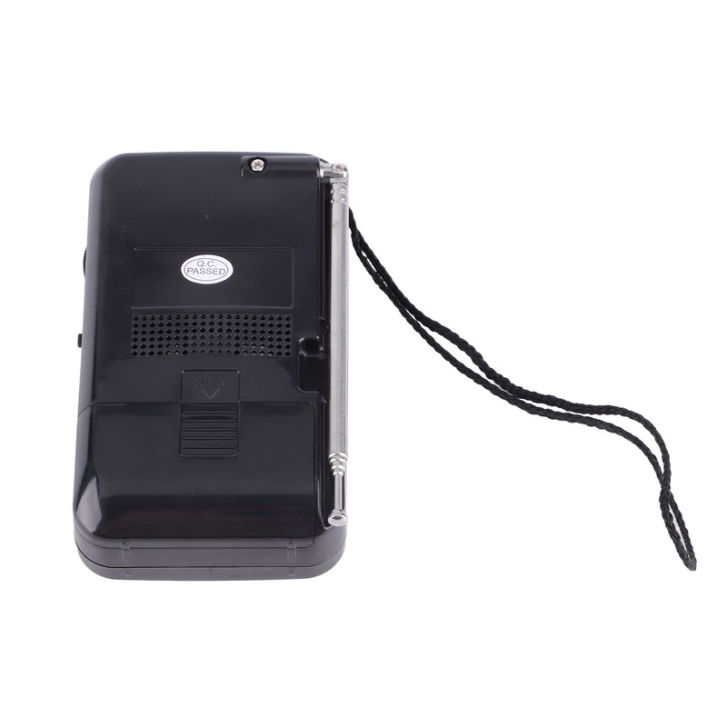 Portable AM FM Radio Black Color Headset Pluggable Built in