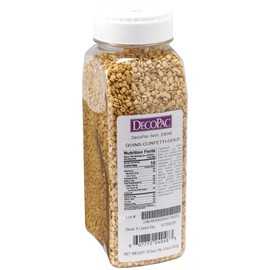 DECOPAC Quins Fancy Sprinkles, 19.5oz, Candy Sprinkles in Handheld Container, Edible Sprinkles For Celebration Cakes, Cupcakes, Cookies - Confetti Gold Quin