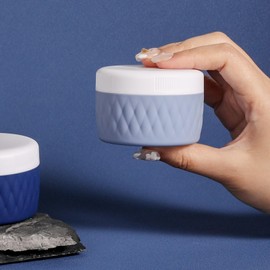 Kuangre Travel Containers for Toiletries, Silicone Cream Jars BPA-Free, TSA Approved 2oz Travel Size Containers, Leak-proof Silicone Jars with Lid for Cosmetic Face Hand Body Cream (4 Pack)