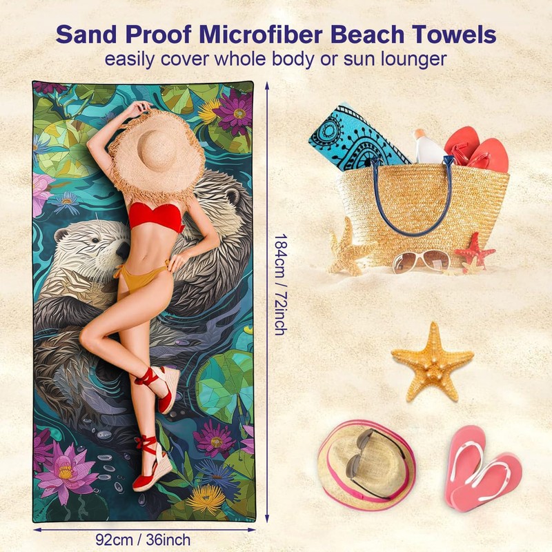 YISUMEI Microfibre Beach Towel XXL Beach Towel Lightweight Bath Towel