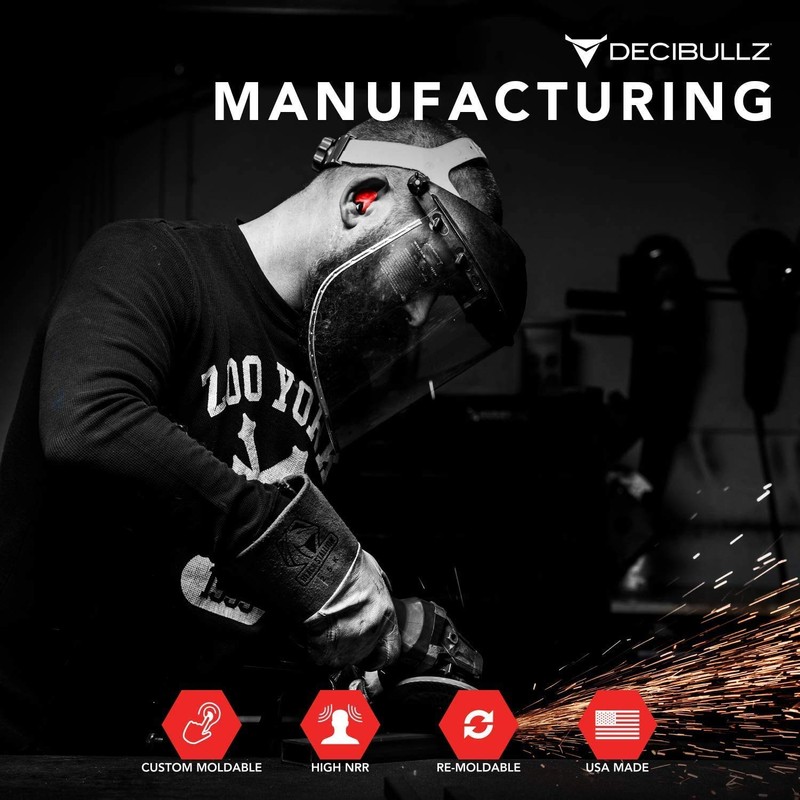 Decibullz - Custom Molded Earplugs, 31dB Highest NRR, Comfortable Hearing