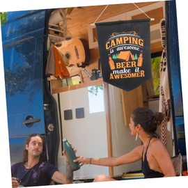 ABOOFAN Portable Triangle Camping Banner Decorative Triangle Flag for Outdoor Events and Parties Bright and Camping Decoration for Home Weddings Birthdays and Showers