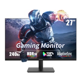 Viewedge 27 inch Gaming Monitor 240 Hz 1ms FHD 1920x1080 Computer Monitor, 110% sRGB HDR10 HDMI x 2 & DP x 2 Port, Built-in Speakers, Support Freesync and Wall Mount