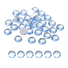 sourcing map Flat Back Round Acrylic Rhinestones,10mm SS45 Sky Blue Flatback Crystal Rhinestones for Crafts Clothes Shoes DIY Decoration Gifts 100Pcs