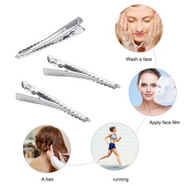 Volumoon Pack of 150 Crocodile Alligator Hair Clips, Metal Hair Clips, 45 mm Hair Clips, Small, Non-Slip Hair Clips, Silver, for Girls, DIY Hair Art Projects