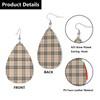 MIOAOSRT Traditional Plaid Earrings Scottish Tartan Faux Leather Earrings Leaf
