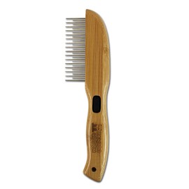 Alcott Bamboo Groom Rotating Pin Comb with 31 Rounded Pins for Pets