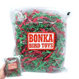Bonka Bird Toys 2140 Christmas Shred (85 Cu-in) Festive Parrot Pet Nesting, Cockatiels, Parakeets, Conures, and Similar Breeds