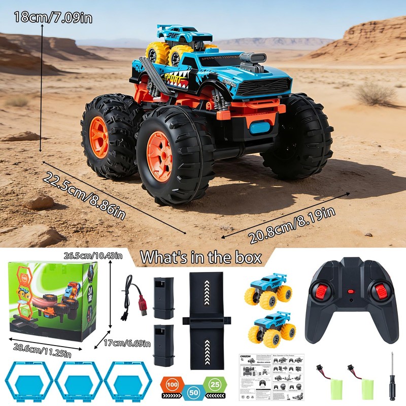 2 in 1 Transform RC Monster Truck with Mini Car