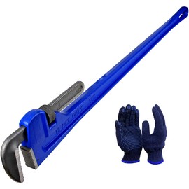 KARRYTON 60 Inch Pipe Wrench, Cr-Mo Jaw Opening 9"/228mm Adjustable Heavy Duty Cast Iron Straight Handle Plumbing Wrench, Perfect Plumbers Tool for Oil Field, Plumbing, Construction and Mechanics