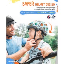 Toddler Bike Helmet for Boys and Girls, Adjustable Kids Helmets from Infant/Baby to Children, 1/2/3/4/5/6/7/8 Years Old