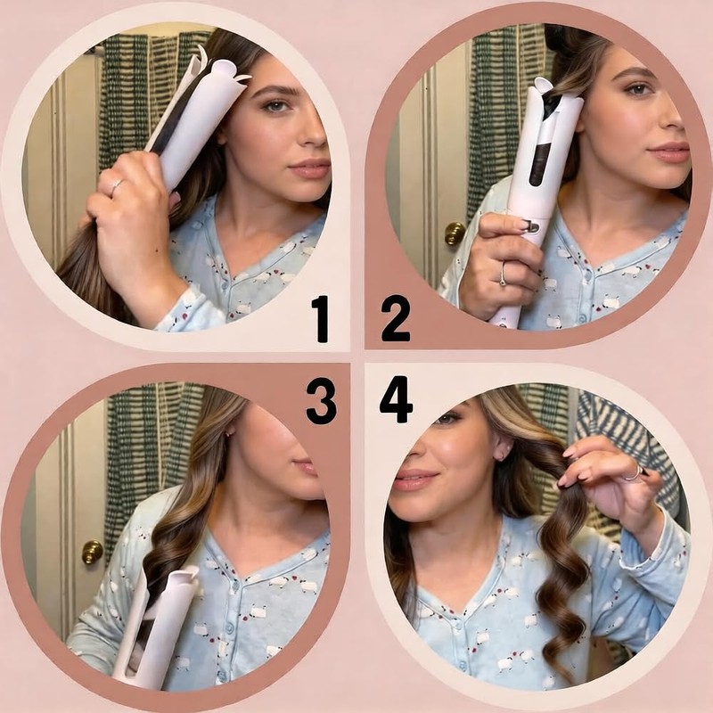 VAV Automatic Curling Iron 1.25” Rotating Hair Curler for Long/Medium