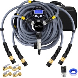 Uharbour 4 Tire Inflation Deflation System, 4 Tire Air Up Down System, 4 Tire Pressure Equalizer, Inflate or Deflate All 4 Tires at Once, Flexible Air Hose Fits Up to 155" Wheelbase.