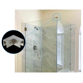 90 Degree Sleeve Over Shower Glass Clamp, Glass Shower Door Hardware, Glass to Glass Clamp, Glass Shower Door Right Angle Connector for Bathroom, Showroom and Corner Shower Door