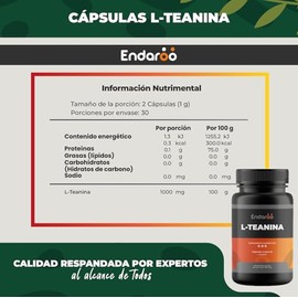L-Teanina – Cápsulas de Apoyo al Estado de Ánimo y Relajación – Suplemento Nutricional Natural