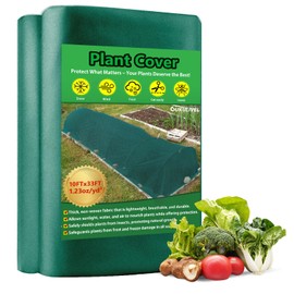 GUKULIVEL Plant Covers Freeze Protection, 10x33ft Green Frost Blanket for Winter, 1.23 oz/yd² Fabric, Premium Frost Protection Cover, Breathable Garden Row Covers for Outdoor Plants