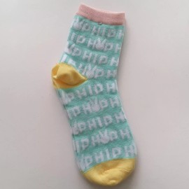 Made for Retail Womens Easter Hip Hop Bunny Socks Size 9-11 Green White Multi