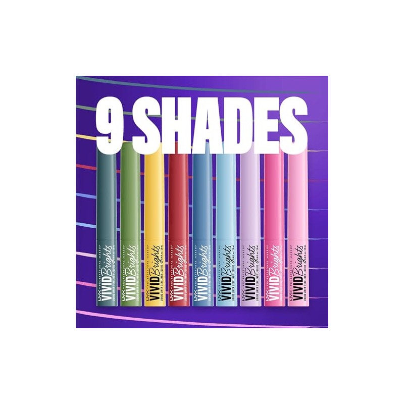 NYX Professional Makeup, Vivid Brights, Delineador Líquido, Tono Cobalt Crush