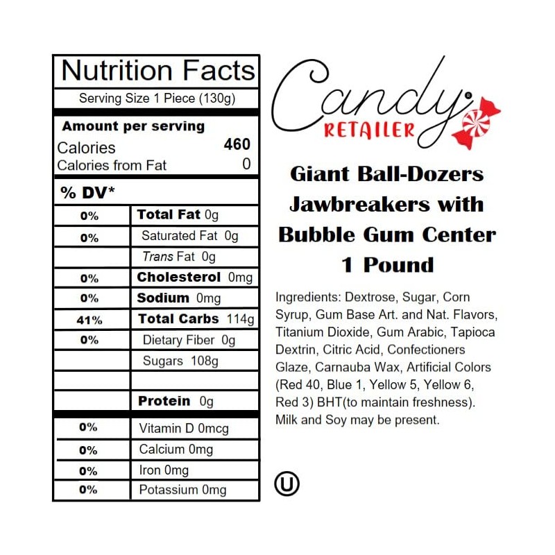 Candy Retailer Giant Ball-Dozers Jawbreakers with Bubble Gum Center 1