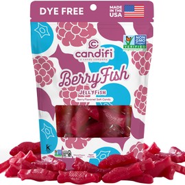 Candifi Dye Free Candy (8 oz) - BerryFish Gummy Fish Candy - Non GMO - Berry Flavored Swedish Style Fish Gummies Made with Only Natural Colors & Flavor - Kosher, Gelatin & Gluten Free Snacks
