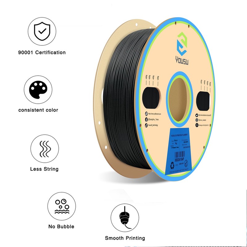 YOUSU Polypropylene PP Filament, 1.75mm 3D Printer Filament for 3D