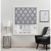 Exclusive Home Marseilles Damask 100% Blackout Roman Shade, 34"x64", Grey