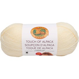 Lion Brand 124-098 Touch of Alpaca Bonus - Ovillo de lana, color crema