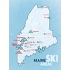 Maine Ski Resorts Map 18x24 Poster (White & Light Blue)