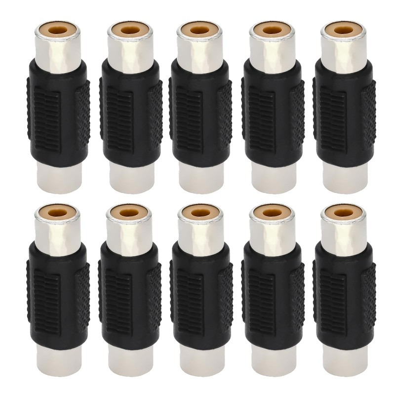 10pcs RCA Connector Coupler Adapter, RCA Female to Female Audio
