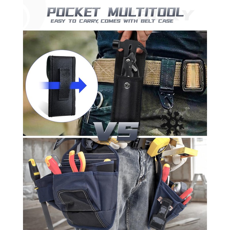 Gifts for Men, BIBURY Mini Hammer Multitool and Snowflake Multi