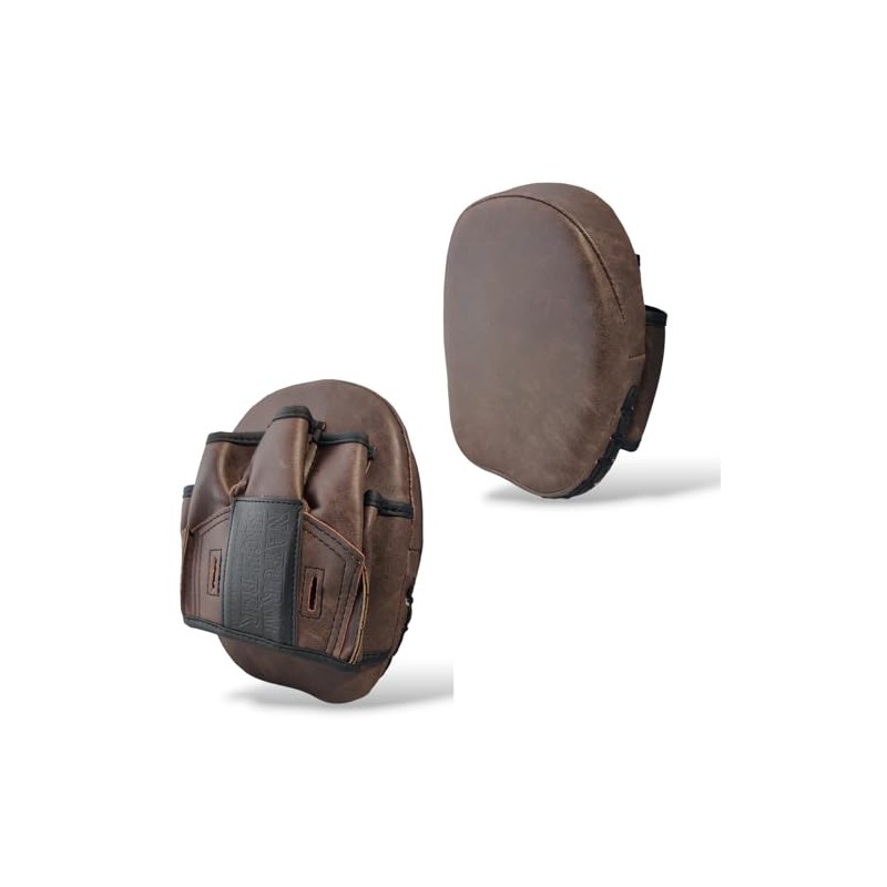 Curved Mini Focus Pad Leather Vintage Retro Style Mitt Muay