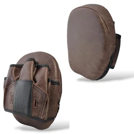 Curved Mini Focus Pad Leather Vintage Retro Style Mitt Muay Thai Kick Boxing (Pair)
