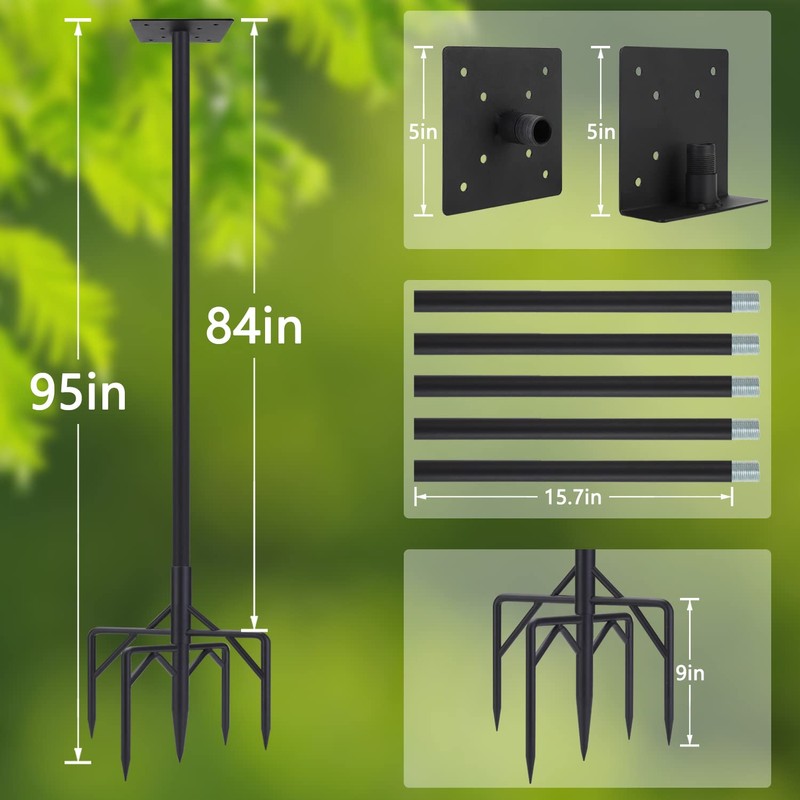 Bird Feeder Pole Kit 95 Inch,Bird House Pole for Outdoors