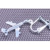 airplane jet aircraft flight brass earrings silver color earrings, No