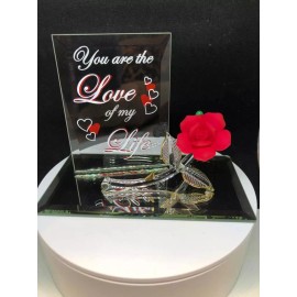 Glass Baron Red Rose My Love Handcrafted Glass Figurine Gifts