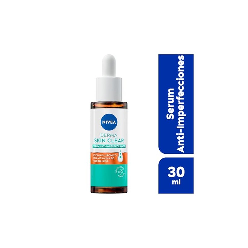 NIVEA Serum Anti-Imperfecciones Derma Skin Clear 30ml, Con Ácido Hialurónico,