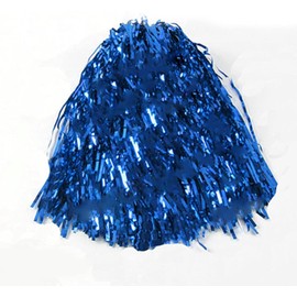1Pcs Blue Cheerleading Pom with Handle for Team Spirit Sports Dance Cheering Kids Adults Pom Poms Metallic Cheer Pom Poms with Plastic Handles for Rooters Cheering Squard Team Spirit Sports Poms