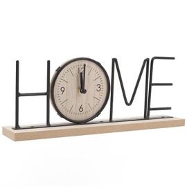 Haofy Wooden Iron Desk Shelf Clock Modern Decorative Letters Table Clock Ornament Living Room Dining Room Bedroom Office (Home Version)