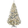 HOMCOM 6ft Tall Prelit Artificial Christmas Tree Holiday Décor with