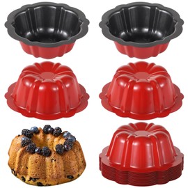 Homaisson - 16 moldes de acero al carbono mini para pasteles, molde antiadherente reutilizable para hornear magdalenas, pan, bávaros, brownie