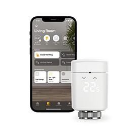 Eve Thermo - Smart Radiator Valve with LED Display, Automatic Temperature Control, no Bridge Required, Integrated Touch Controls, Bluetooth, Thread,Apple HomeKit, Made in Germany