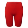 Daily Basic Seamless Lightweight Ribbed Biker Shorts Red 1XL/2XL