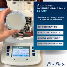Aluminum Sample Pans for Moisture Analyzer - 50 Pack, 90mm Disposable Pan, Scale Tray, Weigh Boats for Lab Moisture Balance, Round Weighing Dishes, Weight Dish Laboratory Supplies - Pure Ponta