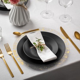 Disposable Gold Placemats Set of 16 Metallic 13 Inch Gold Foil Placemats Table Mats for Dining Table Wedding Christmas Birthday Party