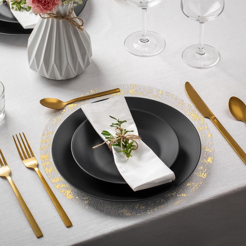 Disposable Gold Placemats Set of 16 Metallic 13 Inch Gold