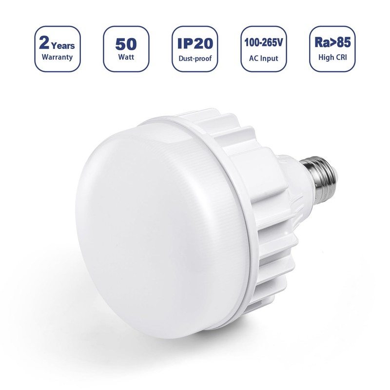 VELNEX 50W（300-400W Equivalent ） E26 LED Bulb, 5000LM 5000K Daylight,