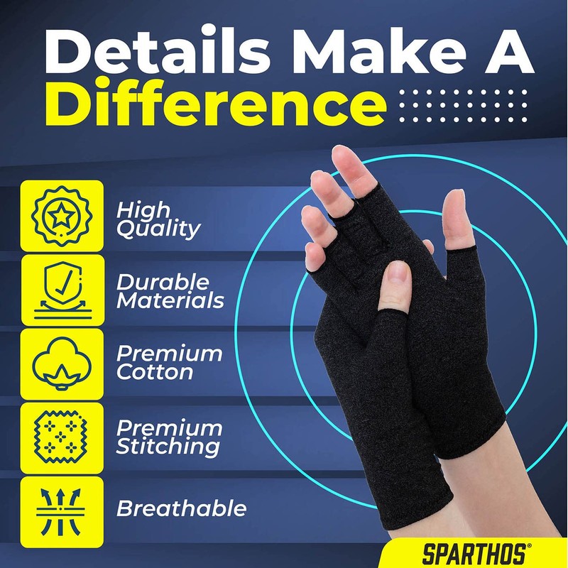 Sparthos Arthritis Hand Compression Gloves - Helps With Carpal Tunnel,
