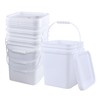 Ponpong 5 Gallon Plastic Food Bucket with Handles, 4 Pack