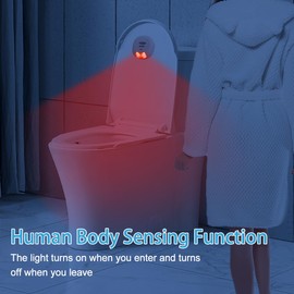 LEDHOLYT Battery Powered Body Sensing Automatic LED Light Motion Sensor Activated Night Lamp Bathroom Toilet Bowl Light
