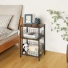 X-cosrack Side Table, Industrial Retro End Table Nightstand Storage Shelf
